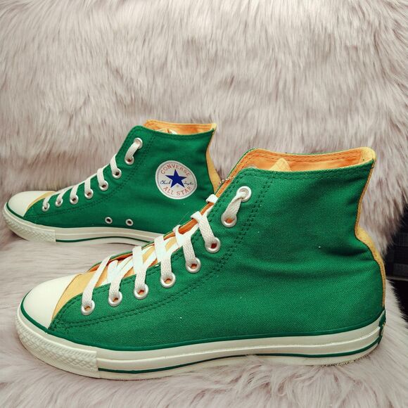 Converse Chuck Taylor All Star High Top Mens Sz 8 Womens Sz 10 Green Yellow - Picture 1 of 10